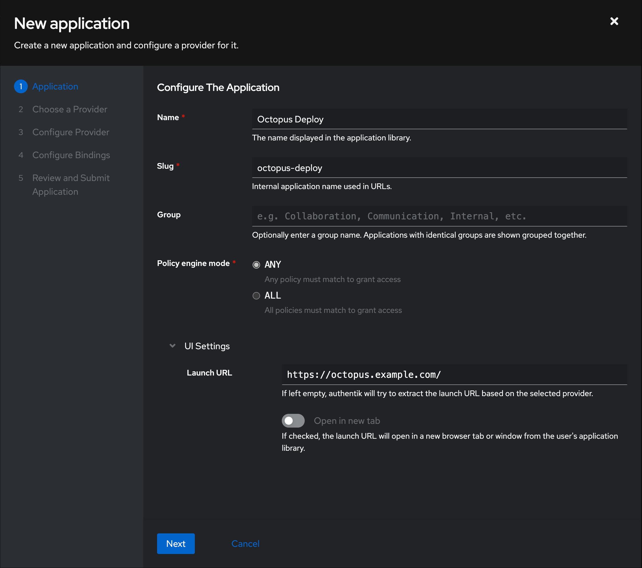 New Application